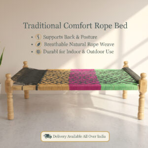 Premium Wooden Rope Bed (Kattil)