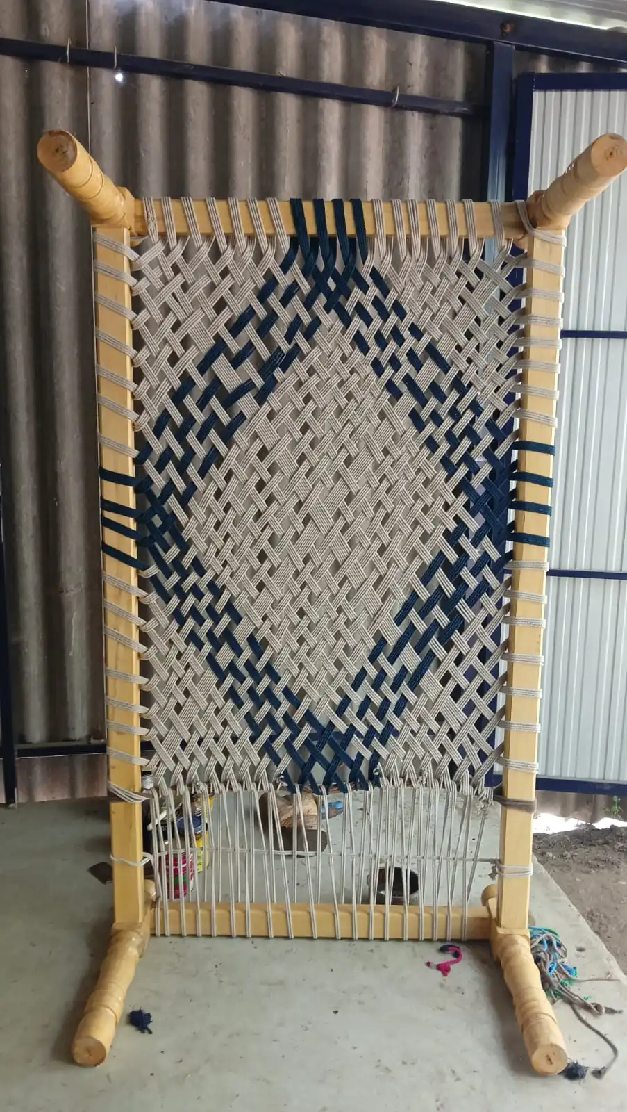 Traditional Handwoven Rope Bed